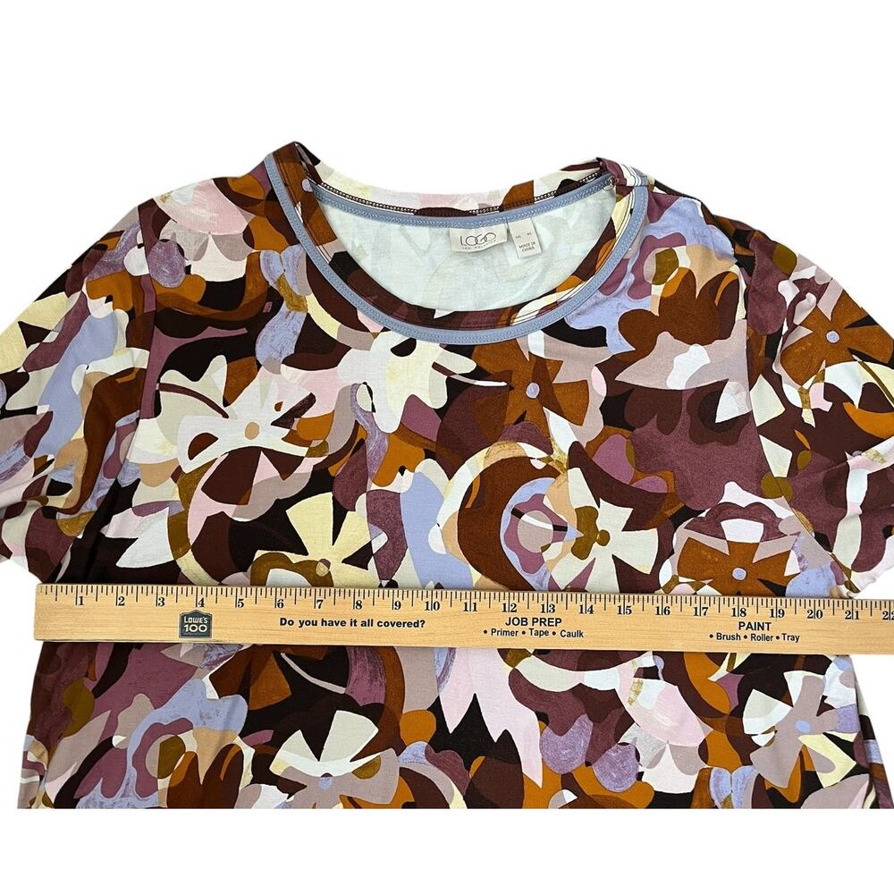 LOGO Lori Goldstein Tunic Top Long Sleeves Asymmetrical Shark Bite Stretchy XL - Picture 9 of 11